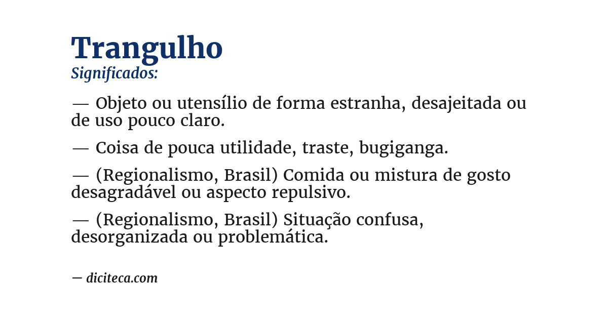 Significado de trangulho