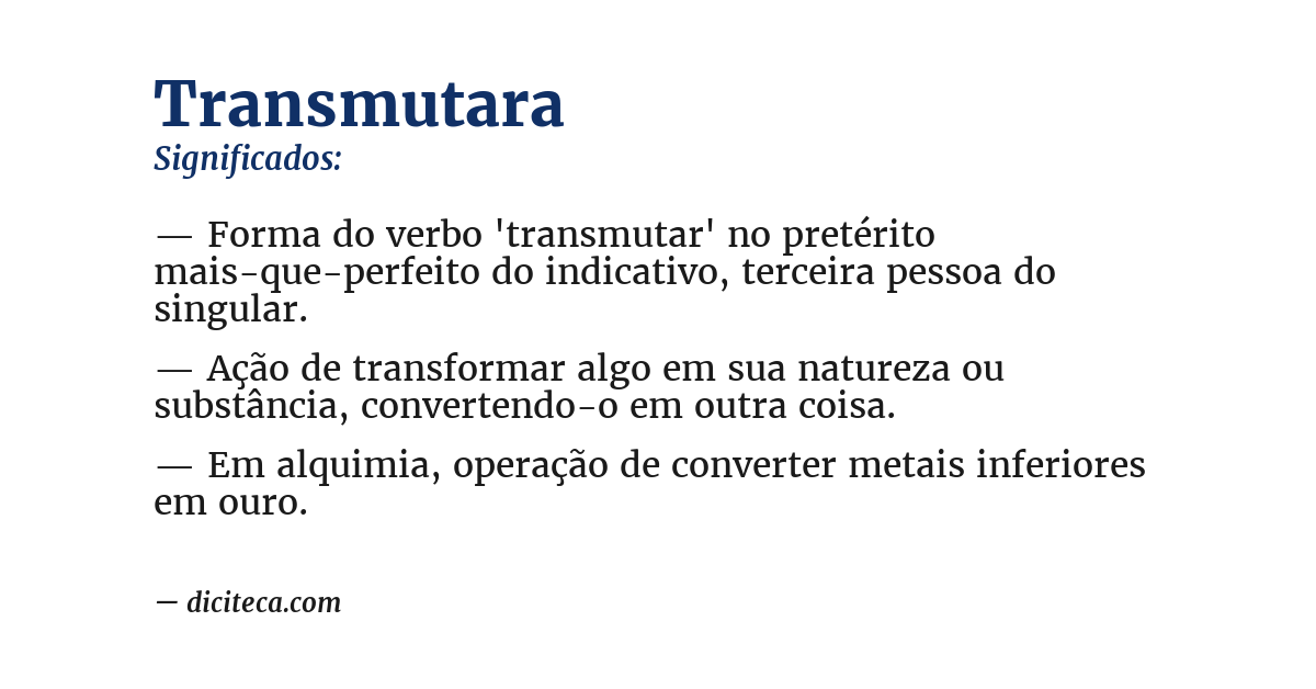 Significado de transmutara