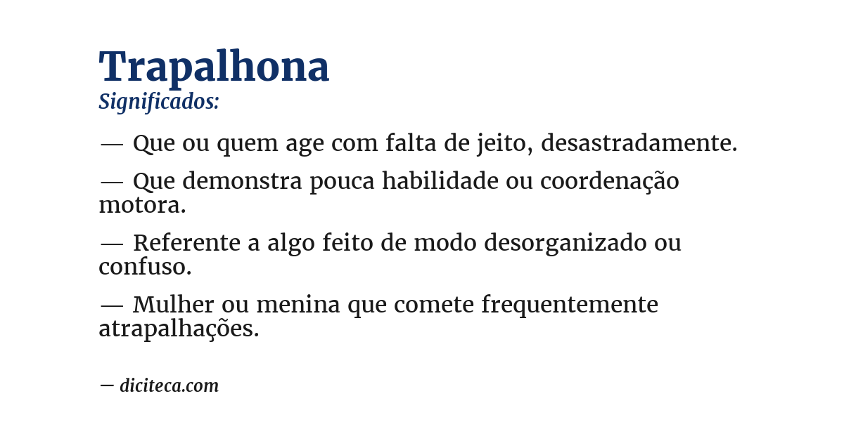 Significado de trapalhona