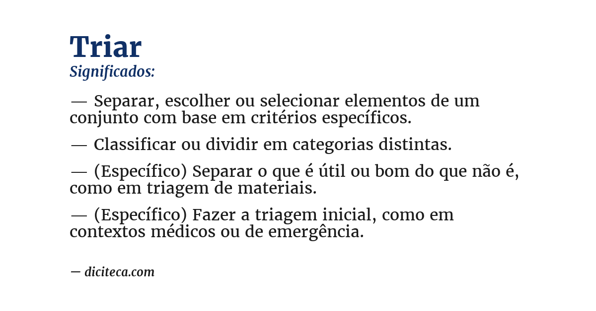 Significado de triar