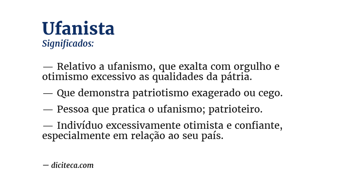 Significado de ufanista