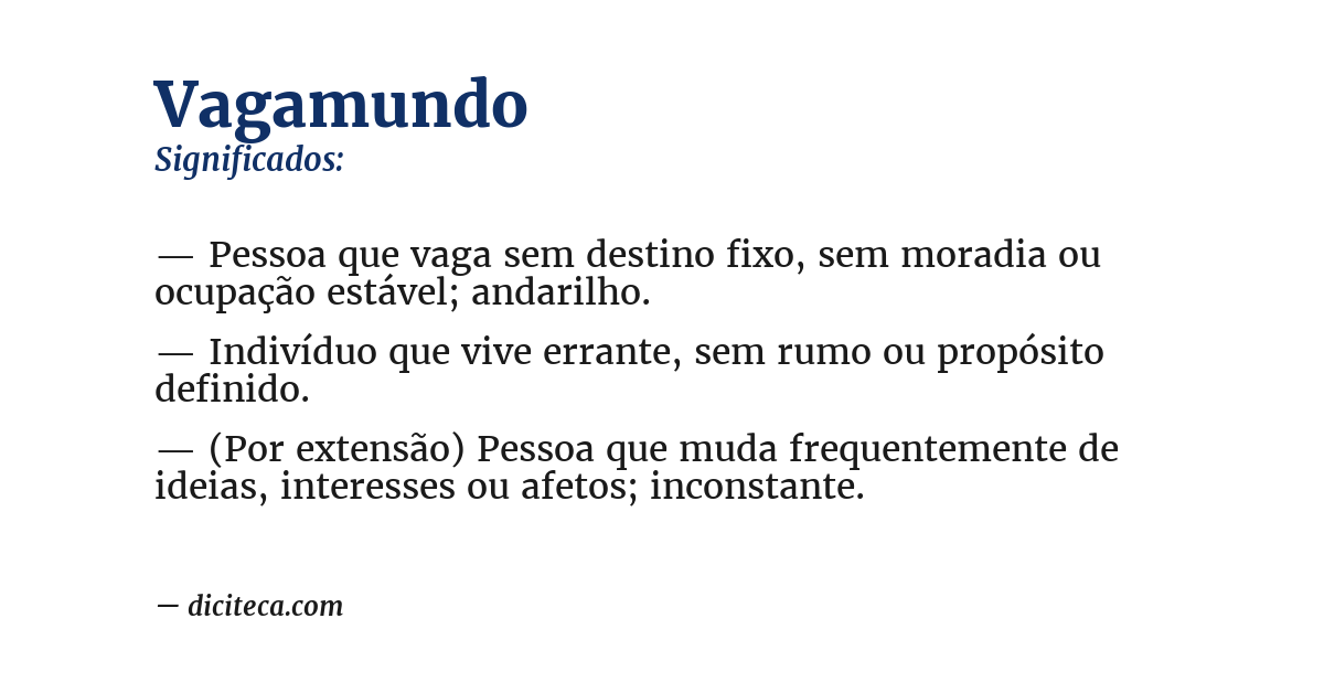 Significado de vagamundo
