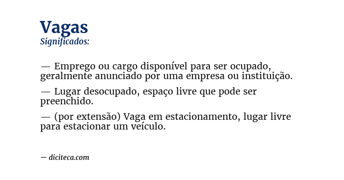 Significado de vagas
