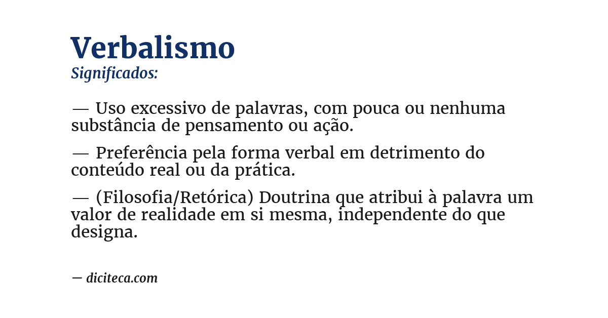 Significado de verbalismo