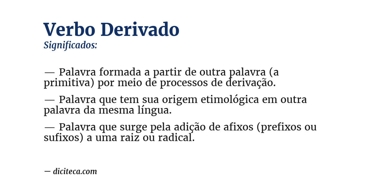 Significado de verbo derivado