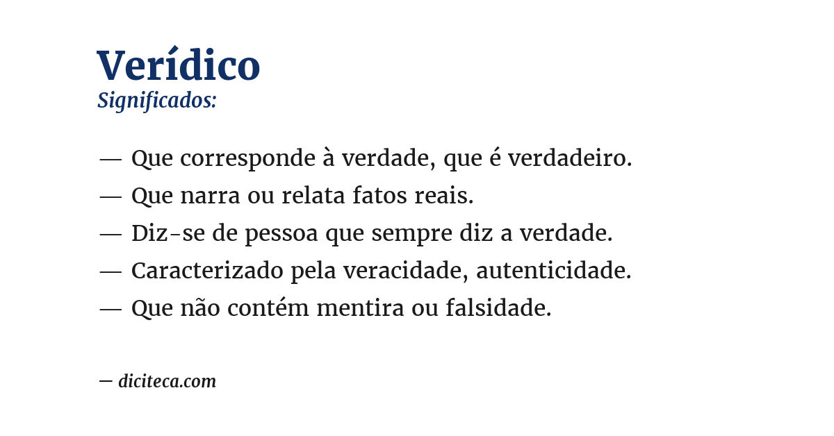 Significado de verídico
