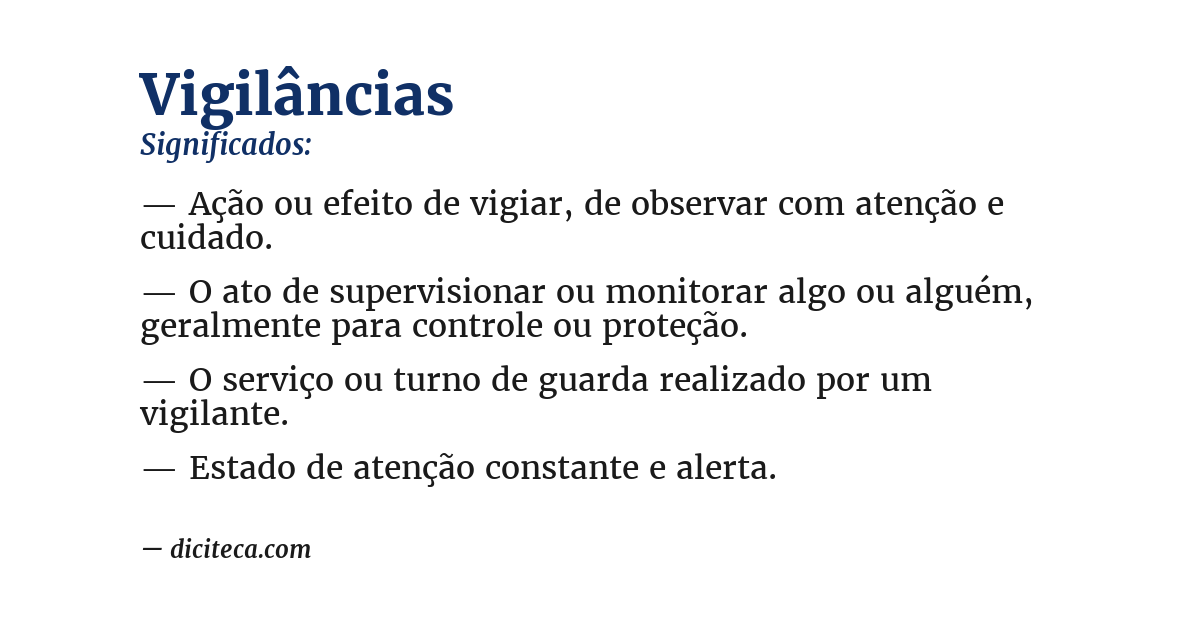 Significado de vigilâncias