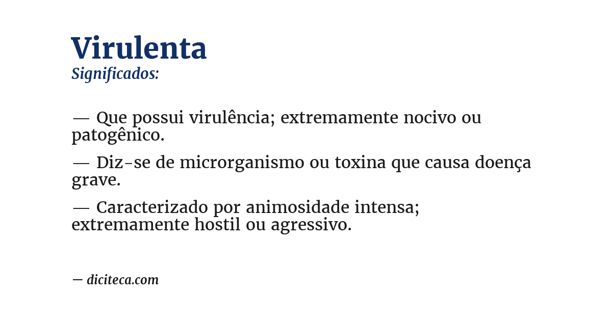 Significado de virulenta