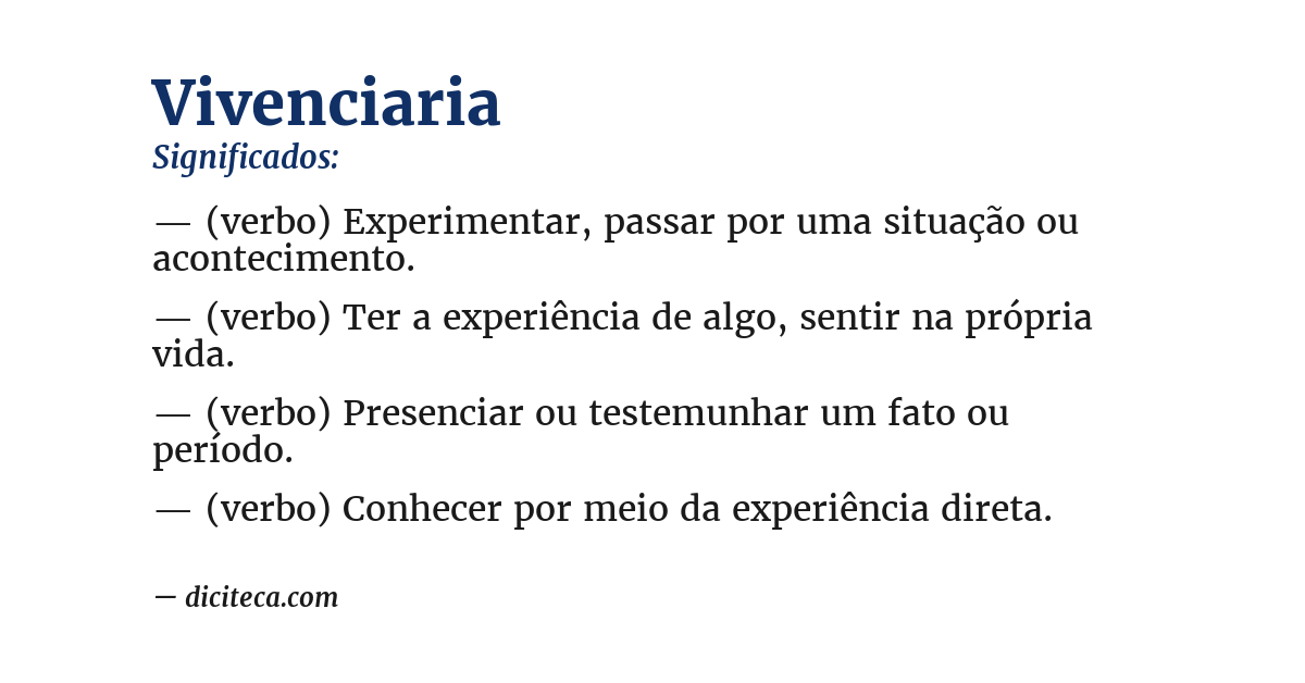 Significado de vivenciaria