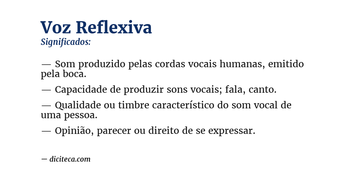 Significado de voz reflexiva