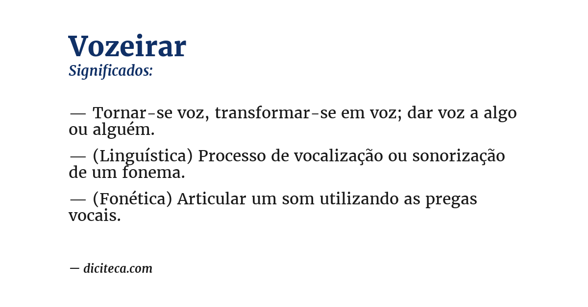 Significado de vozeirar