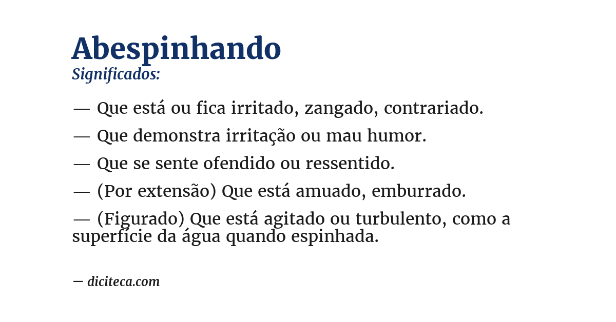 Significado de abespinhando