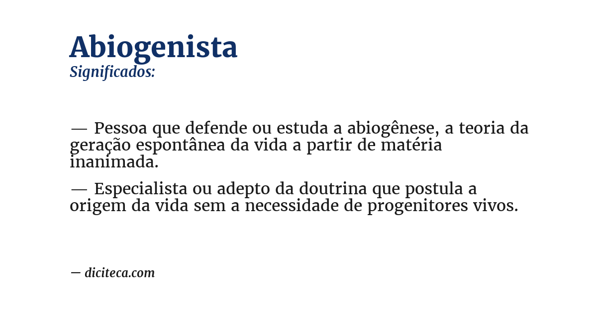 Significado de abiogenista