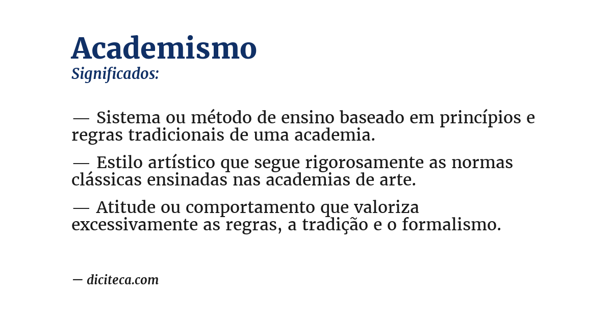 Significado de academismo
