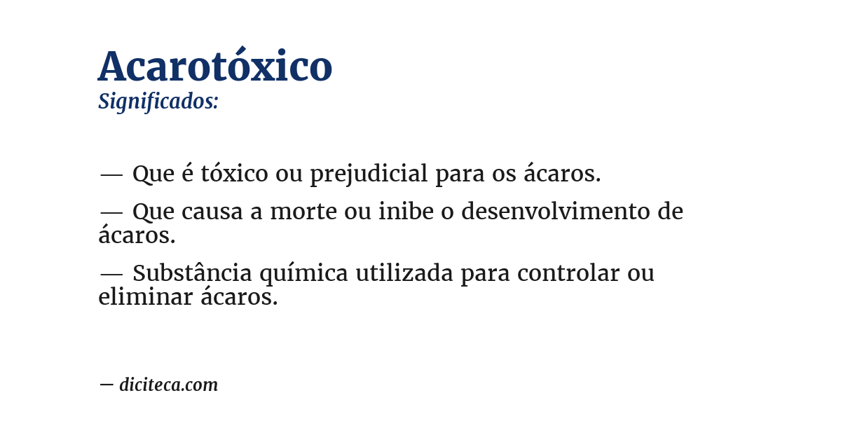 Significado de acarotóxico