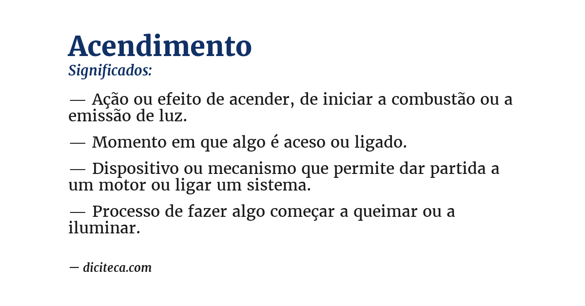 Significado de acendimento