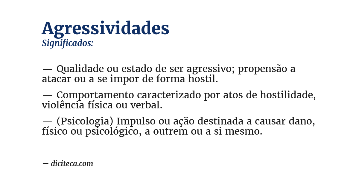 Significado de agressividades