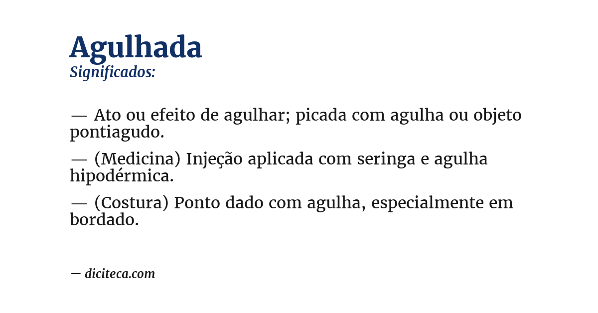 Significado de agulhada