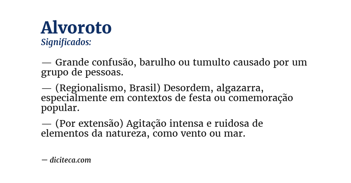 Significado de alvoroto