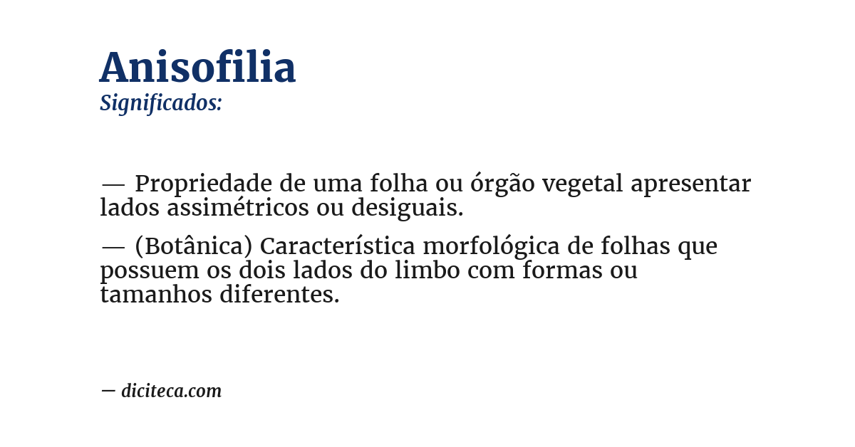 Significado de anisofilia