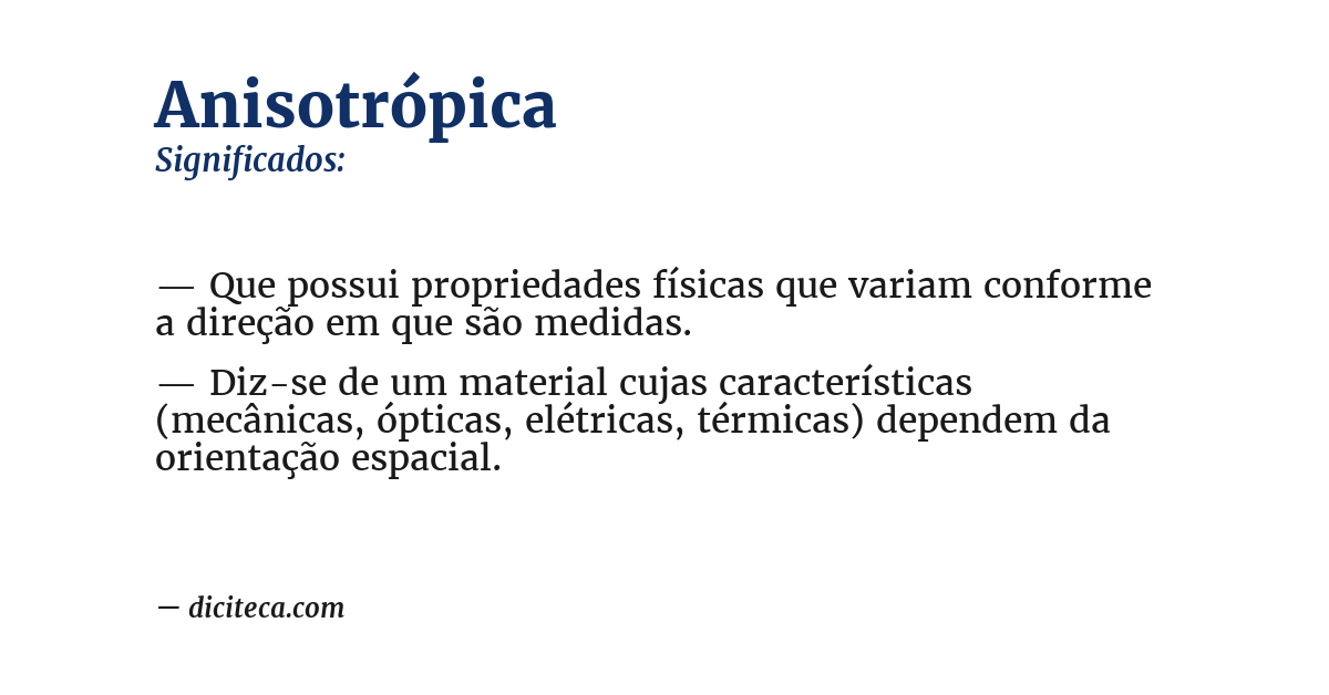 Significado de anisotrópica