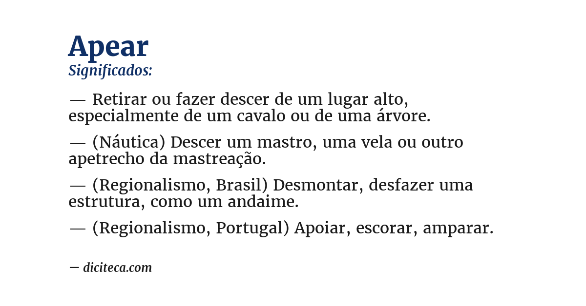 Significado de apear