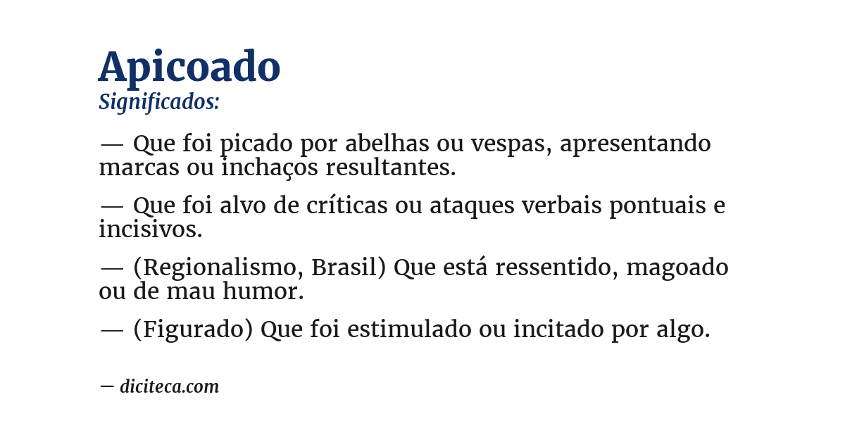 Significado de apicoado