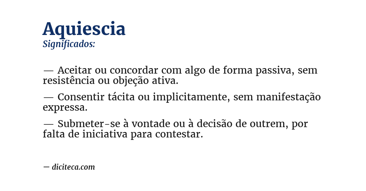 Significado de aquiescia