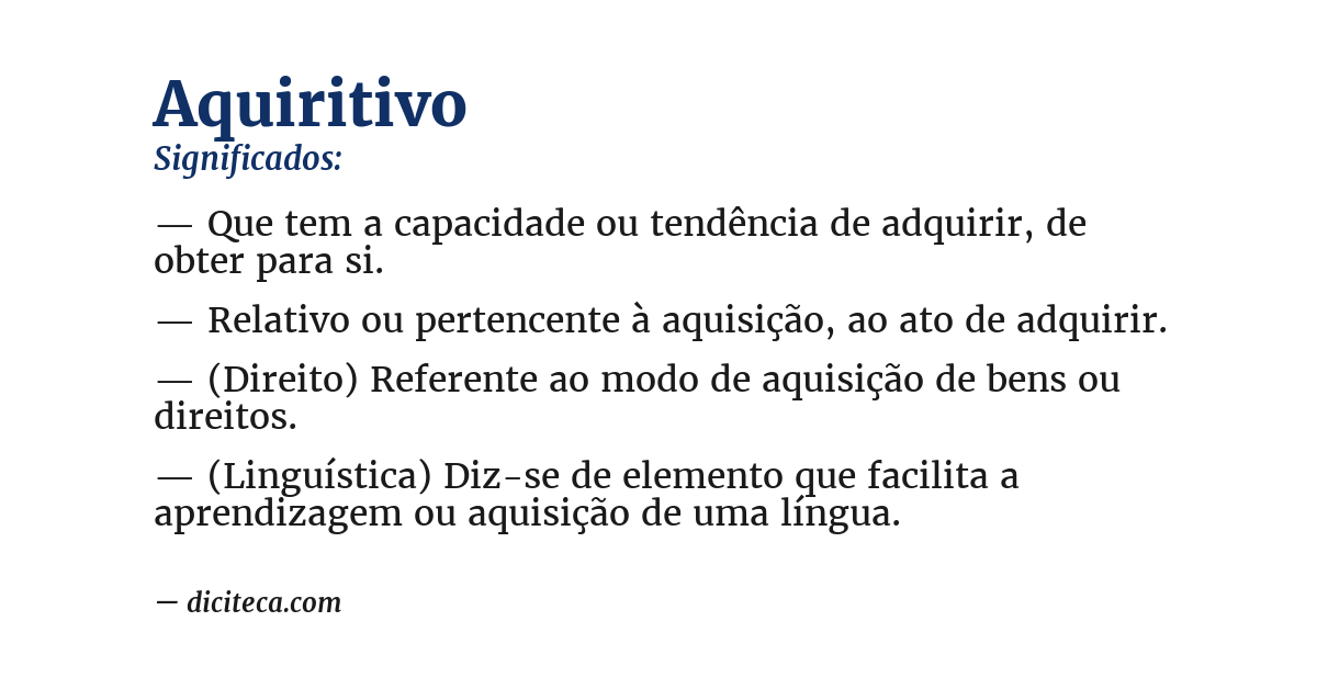 Significado de aquiritivo