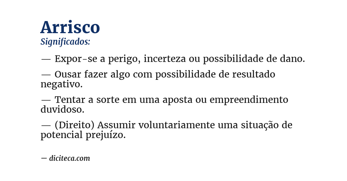 Significado de arrisco