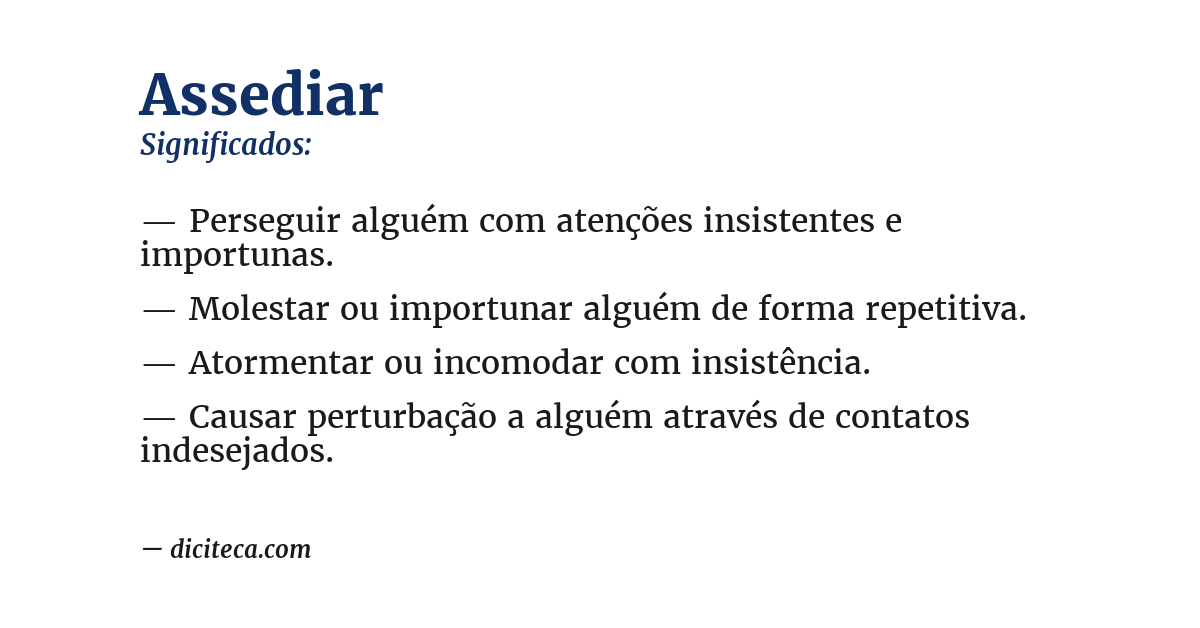 Significado de assediar