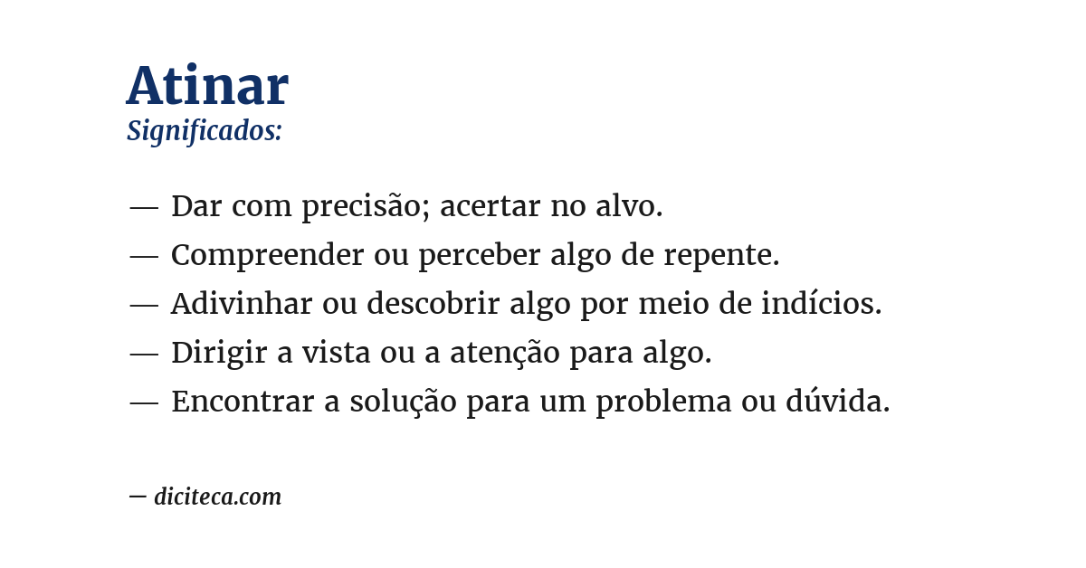 Significado de atinar