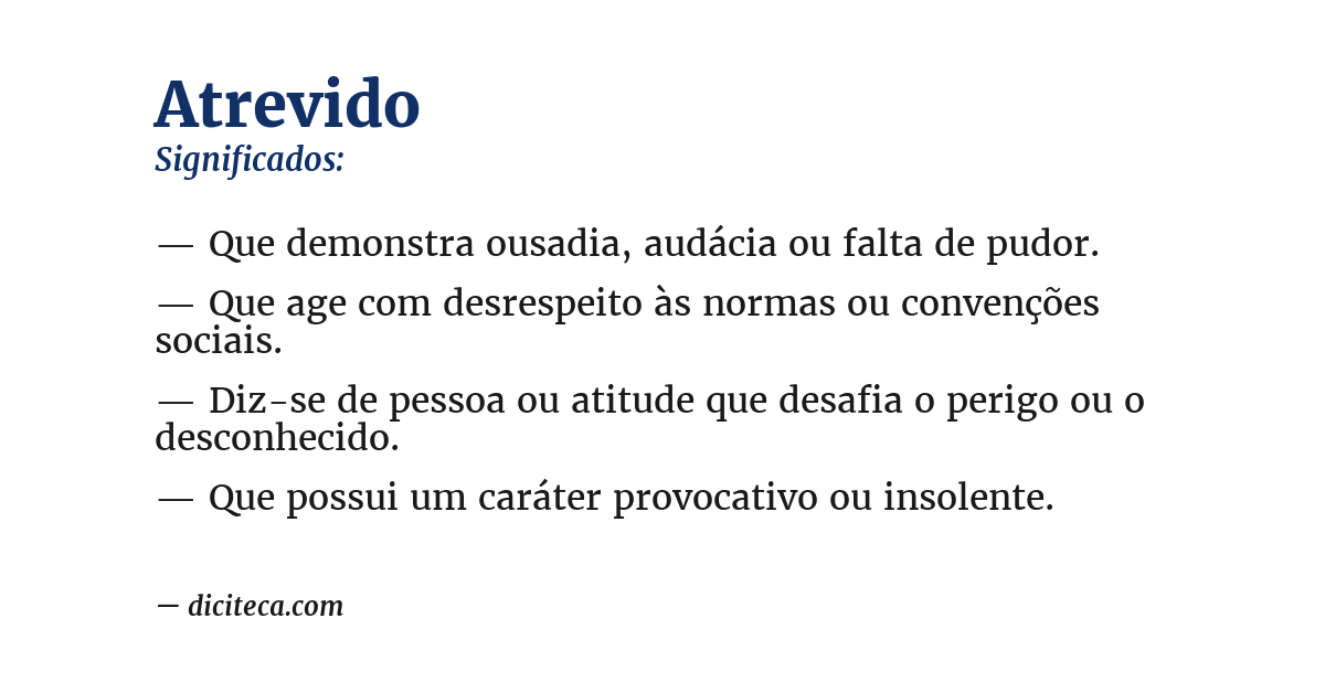Significado de atrevido