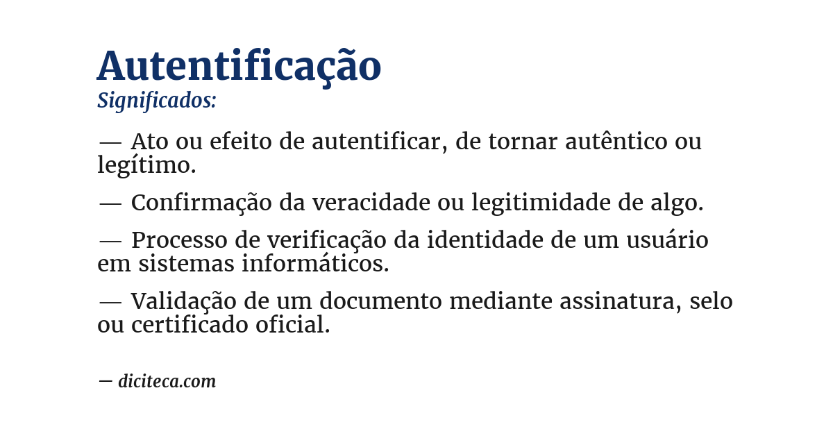 Significado de autentificação