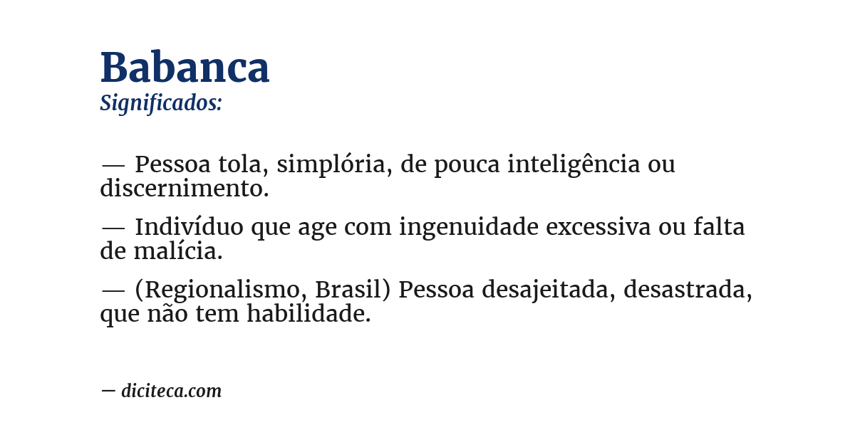 Significado de babanca