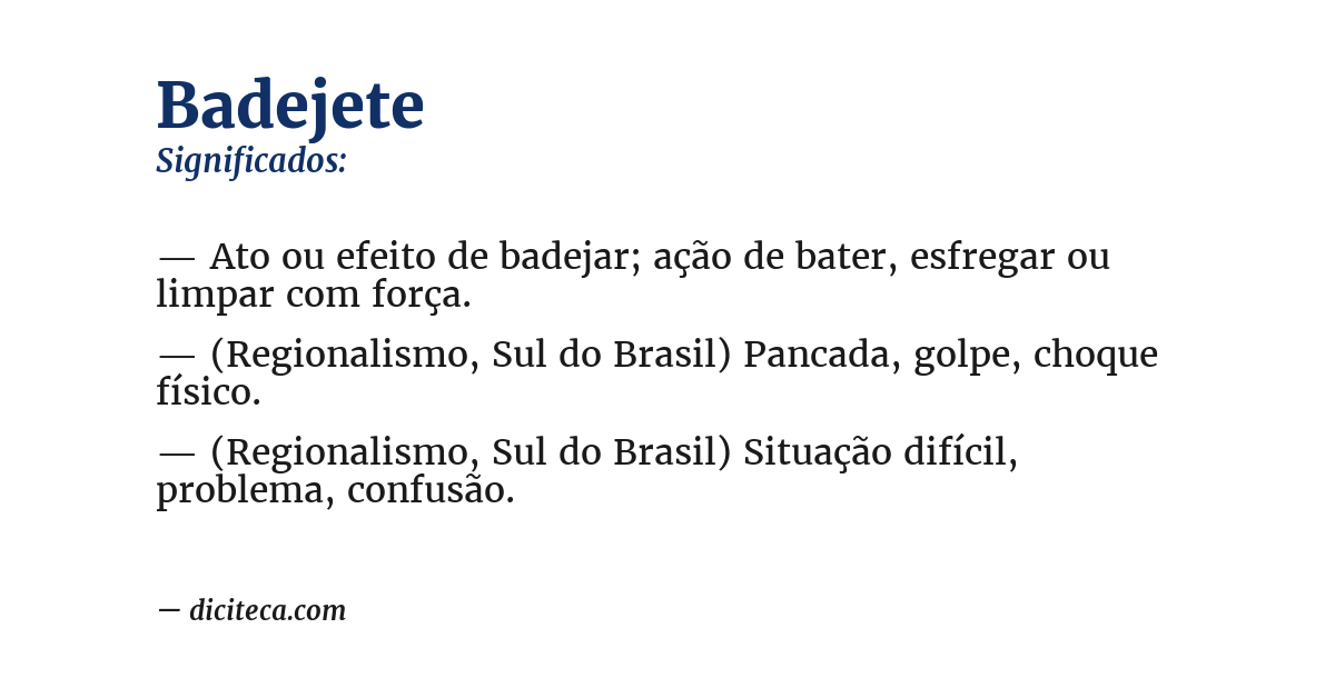 Significado de badejete