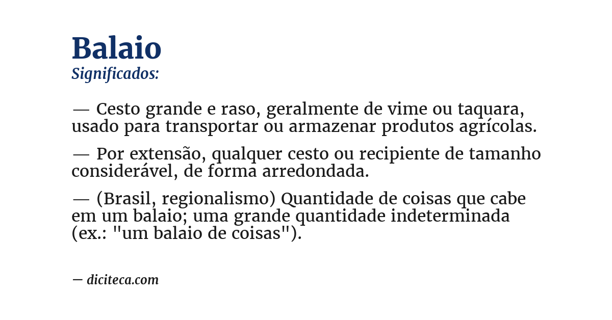 Significado de balaio