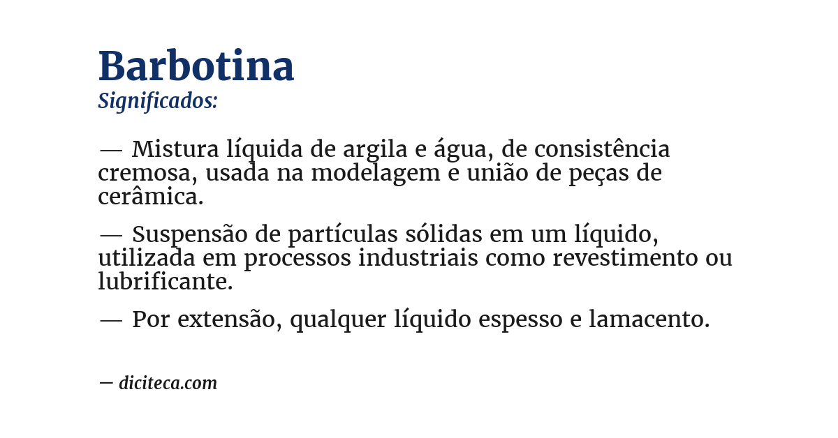 Significado de barbotina