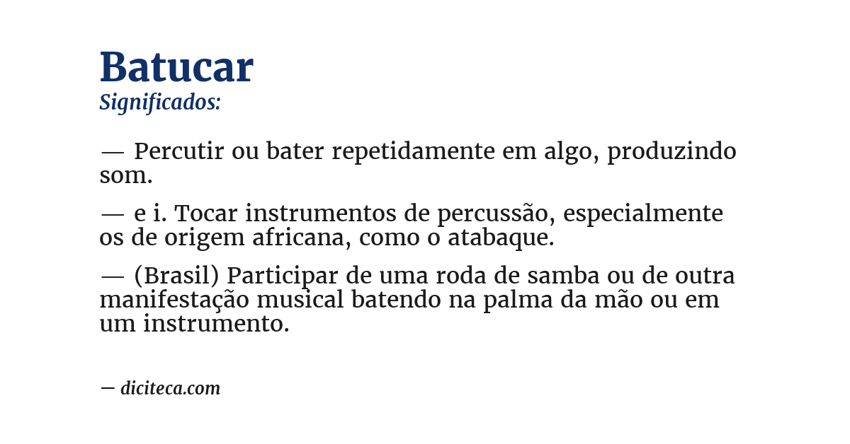 Significado de batucar