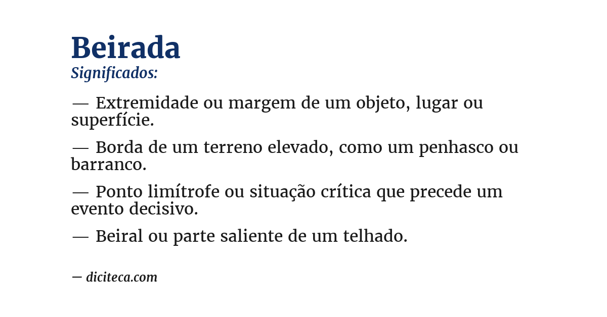 Significado de beirada