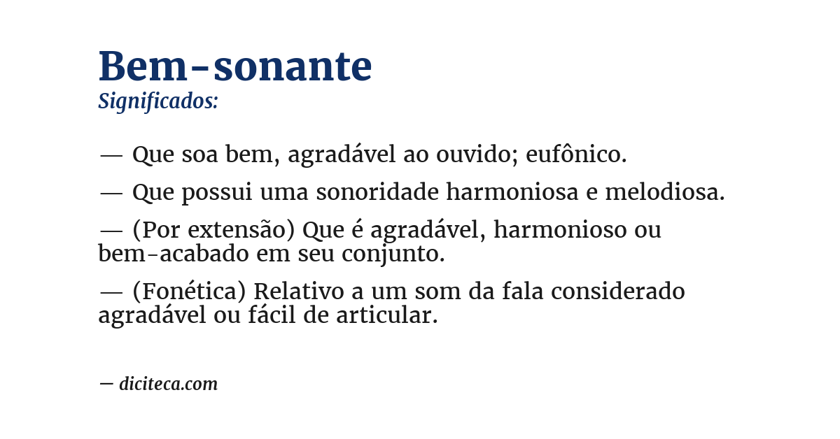 Significado de bem-sonante