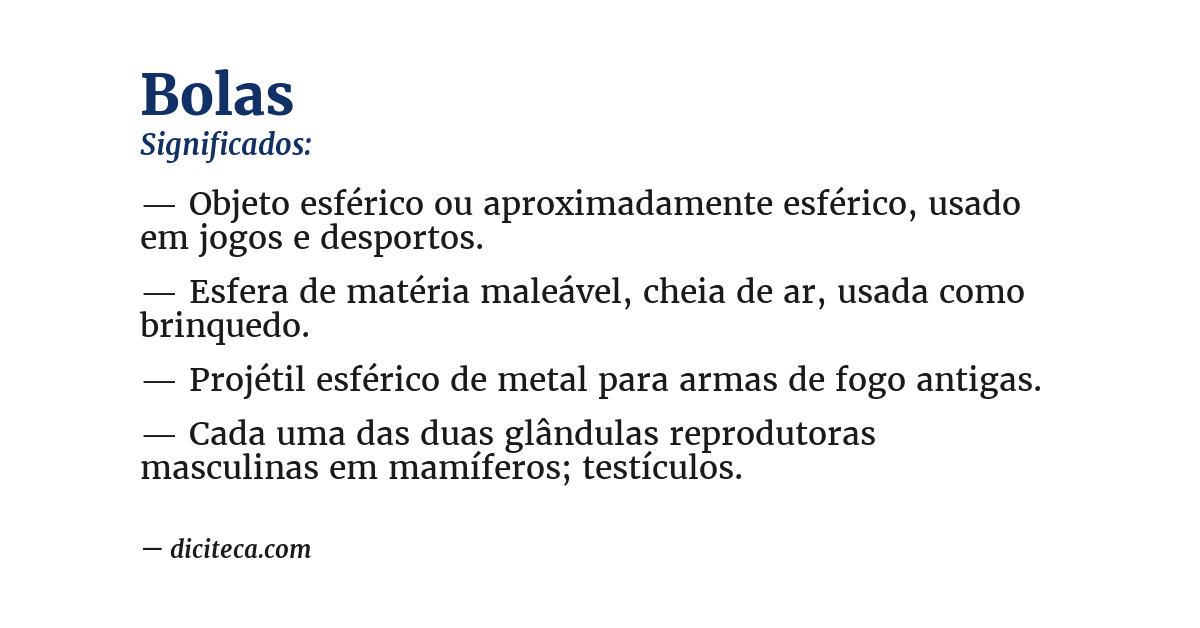 Significado de bolas