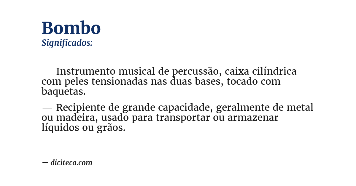 Significado de bombo