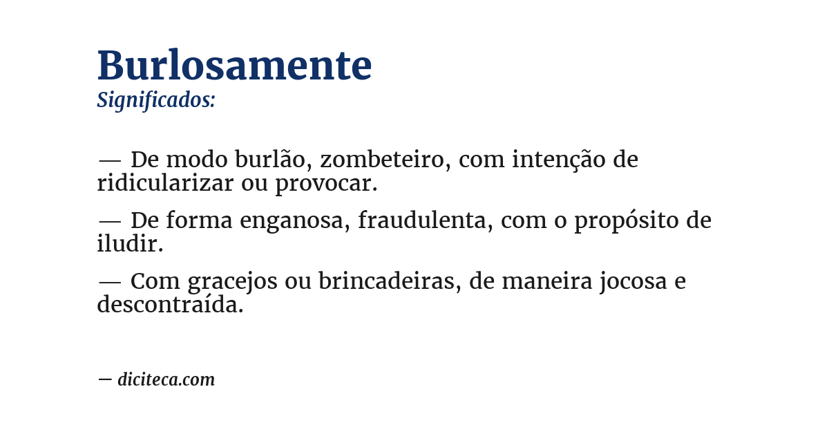 Significado de burlosamente