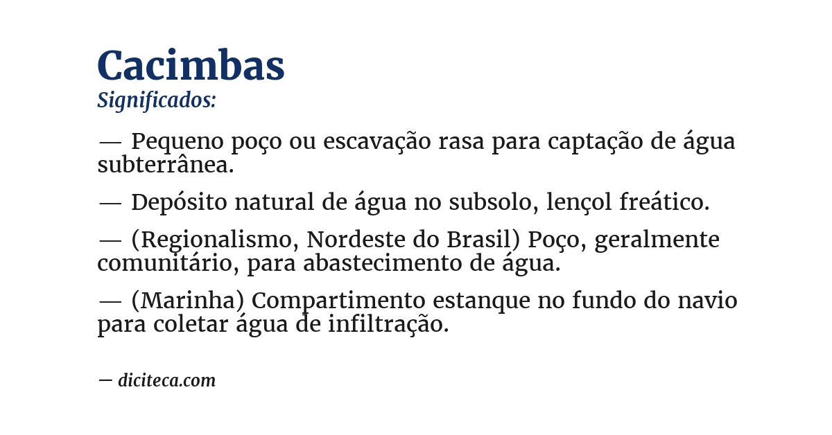 Significado de cacimbas
