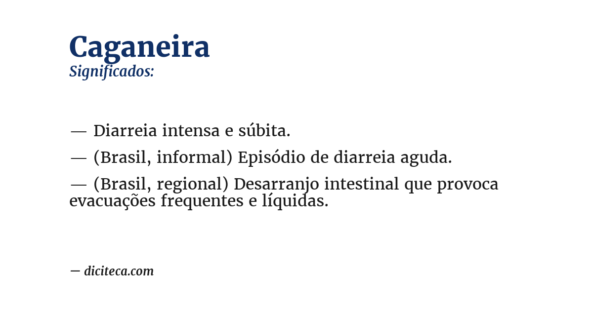 Significado de caganeira
