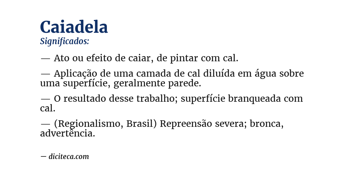 Significado de caiadela