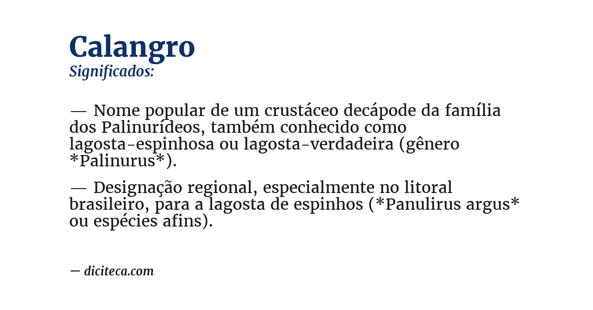 Significado de calangro