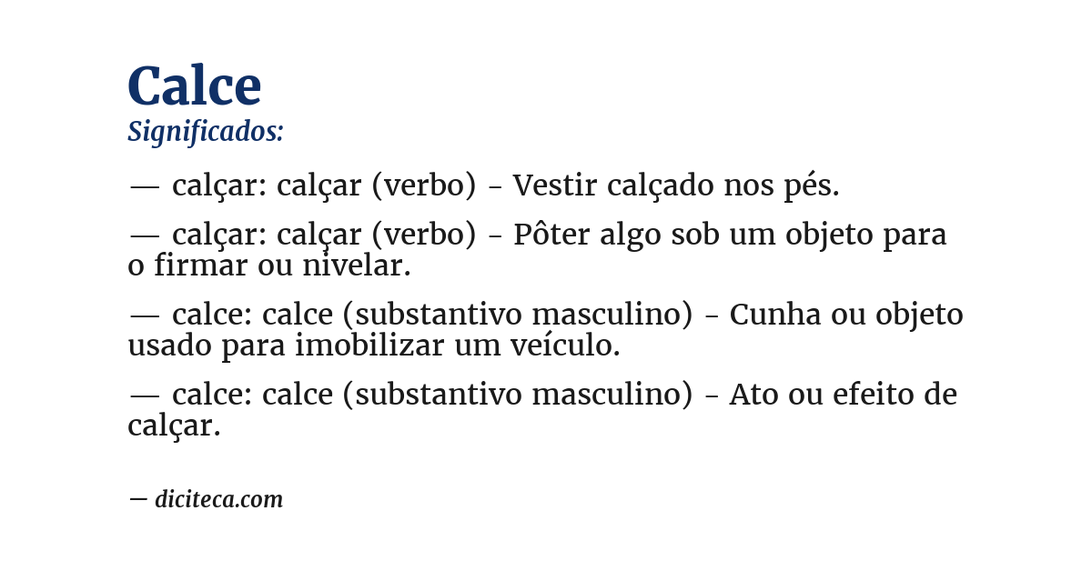Significado de calce