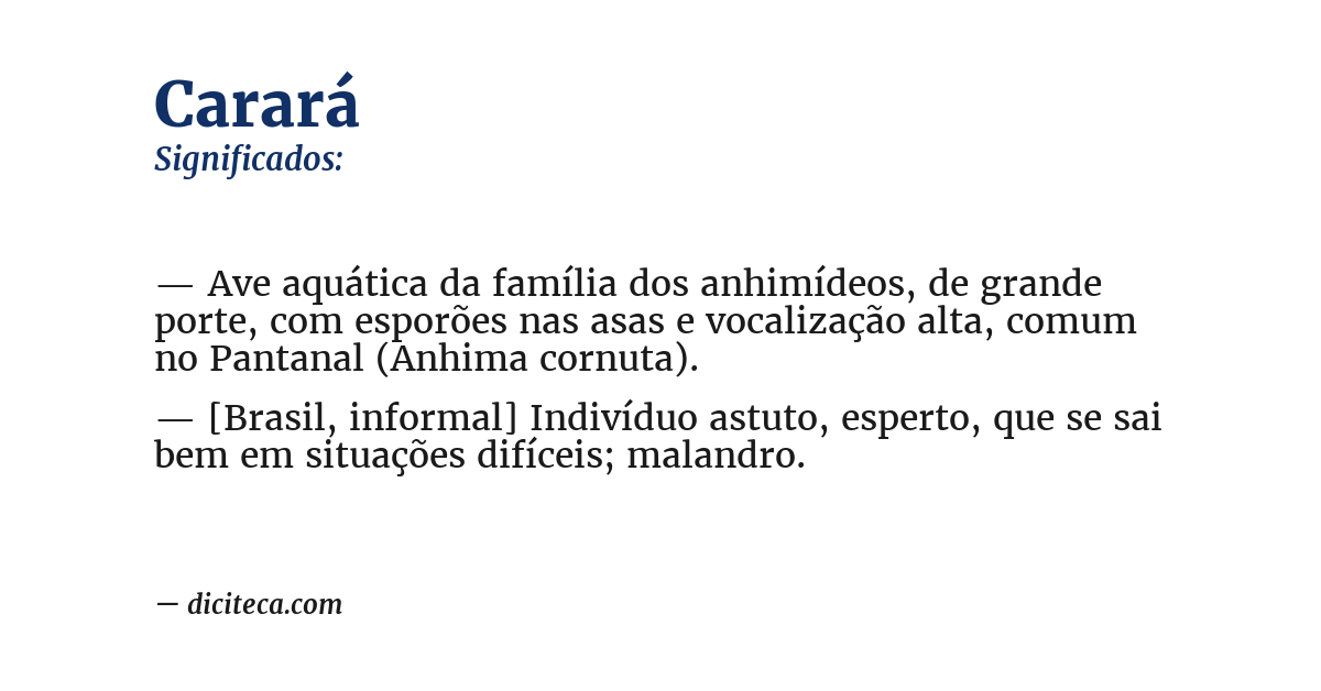 Significado de carará